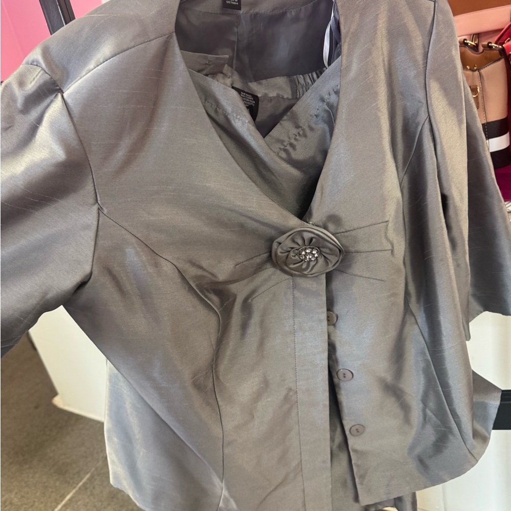 Le Bos Silver Grey 20WP Mother of the Bride Dress Jacket Set
